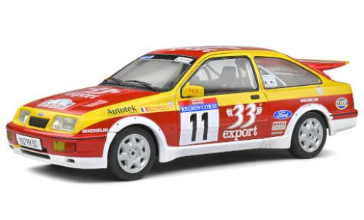 Diecast model cars Ford Sierra Cosworth RS No.11 France 33 Export Rally WM Rally Tour de Corse 1987 D.Auriol/B.Occelli 1/18 Solido