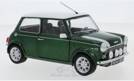Diecast model cars Mini Cooper Base 1.3i Sport Pack metallic green/white 1997 1/18 Solido