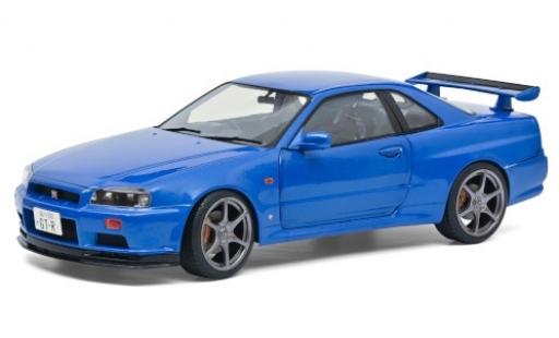 Diecast model cars Nissan Skyline R34 GT-R () metallic blue RHD 1999 1/18 Solido