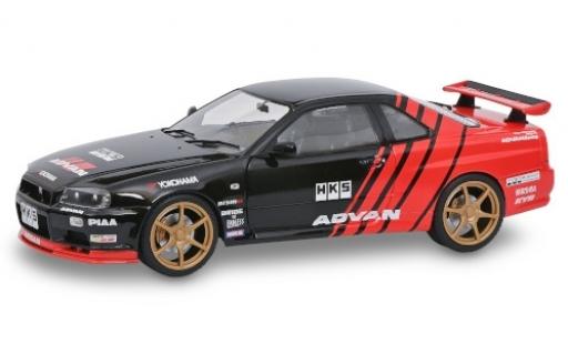 Diecast model cars Nissan Skyline R34 GT-R () black/red RHD Advan 1999 1/18 Solido