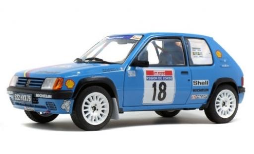 Diecast model cars Peugeot 205 Rallye Rally No.18 Talbot Sport S Tour de Corse 1990 G.Chollier/H.Vericel 1/18 Solido