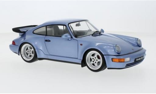Diecast model cars Porsche 911 Turbo metallise blue 1990 1/18 Solido