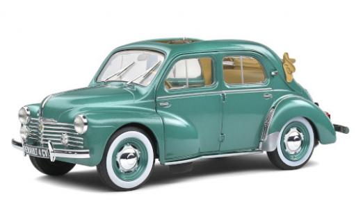 Diecast model cars Renault 4CV Cabriolet Decouvrable metallic turquoise 1956 1/18 Solido