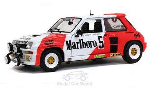 Diecast model cars Renault 5 Turbo No. Marlboro Rally du Var 1982 with Decals A.Prost/J-M.Andrie 1/18 Solido