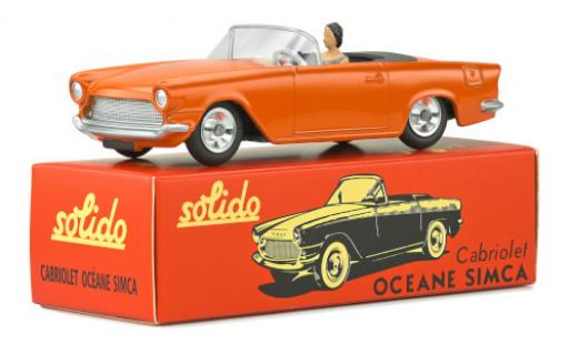 Diecast model cars Simca Oceane Base orange avec figurine 1/43 Solido