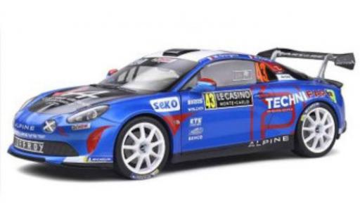 Diecast model cars Alpine A110 rgt Rally No.43 Rally WM Rally Monte Carlo 1988 1/18 Solido