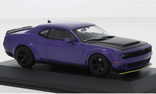 Diecast model cars Dodge Challenger Demon SRT V8 6.2 metallise purple/black 2018 1/43 Solido