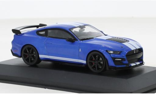 Diecast model cars Ford Mustang Shelby GT500 Ford Mustang Fast Track metallise blue/white 2020 1/43 Solido