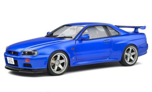 Diecast model cars Nissan Skyline R34 GT-R () metallise blue RHD 1999 1/18 Solido