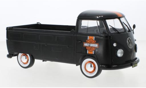 Diecast model cars Volkswagen T1 A plateforme Douane matte noir Harley-Davidson 1950 1/18 Solido