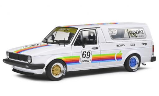Diecast model cars Volkswagen Caddy MkI Custom white/Dekor Apple Computer 1982 No.69 935 K3 Tribute 1/18 Solido