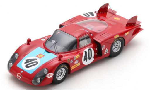 Diecast model cars Alfa Romeo 33.2 prototipo /2 No.40 24h Le Mans 1968 M.Casoni/G.Biscaldi 1/18 Spark