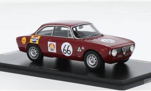 Diecast model cars Alfa Romeo Giulia sprint gta A No.66 Team Hong Kong GP Singapur 1966 1/43 Spark