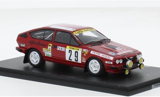 Diecast model cars Alfa Romeo Alfetta gtv6 V6 No.29 Rally WM Rally Monte Carlo 1983 1/43 Spark