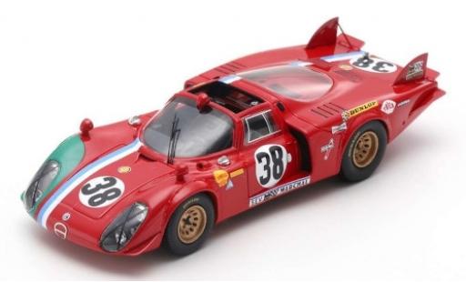 Diecast model cars Alfa Romeo 33.2 prototipo /2 No.38 24h Le Mans 1969 G.Gosselin/C.Bourgoignie 1/43 Spark
