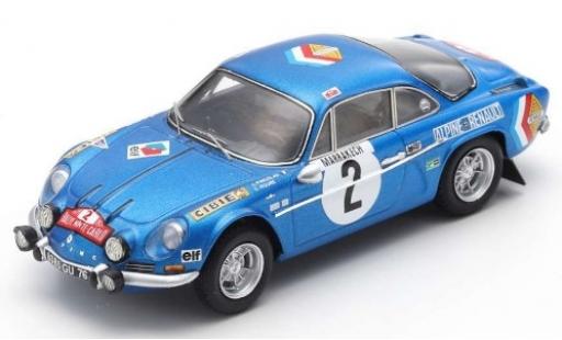 Diecast model cars Alpine A110 rallye No.2 Renault Rally Monte Carlo 1971 J.P.Nicolas/C.Roure 1/43 Spark