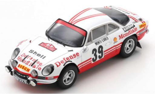 Diecast model cars Alpine A110 rallye No.39 Defense Mondiale Rally Monte Carlo 1973 C.Ballot-Lena/J.C.Morenas 1/43 Spark