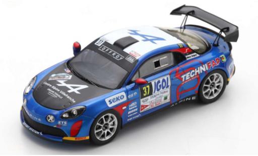 Diecast model cars Alpine A110 rgt Rally No.37 Rally Mont-Blanc Morzine 2020 E.Guigou/A.Coria 1/43 Spark
