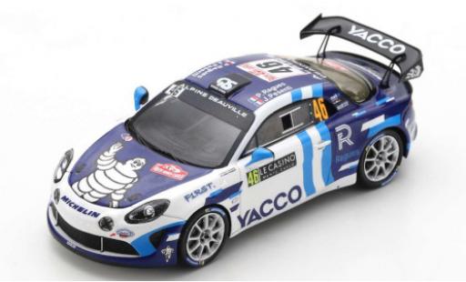 Diecast model cars Alpine A110 rgt Rally No.46 Yacco Rally WM Rally Monte Carlo 2021 P.Ragues/J.Pesenti 1/43 Spark
