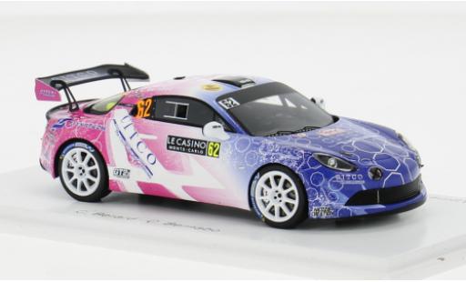 Diecast model cars Alpine A110 rgt Rally No.62 Rally WM Rally Monte Carlo 2024 1/43 Spark
