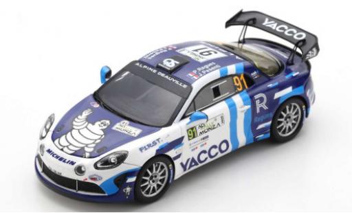 Diecast model cars Alpine A110 rgt Rally No.91 Yacco Rally WM Rally Monza 2020 P.Ragues/J.Pesenti 1/43 Spark