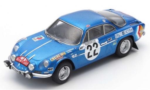 Diecast model cars Alpine A110 rallye Renault No.22 Rally Monte Carlo 1971 J-C.Andruet/M.Vial 1/43 Spark
