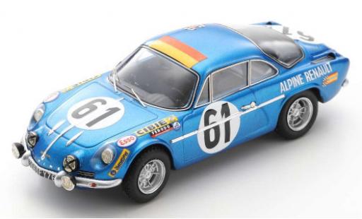 Diecast model cars Alpine A110 rallye Renault No.61 24h Le Mans 1968 M.Nusbaumer/J.Bourdon 1/43 Spark