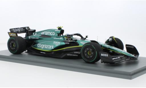 Diecast model cars Aston Martin AMR23 f1 3 No.14 Aramco Cognizant Team Cognizant formula 1 GP Monaco 2023 1/18 Spark