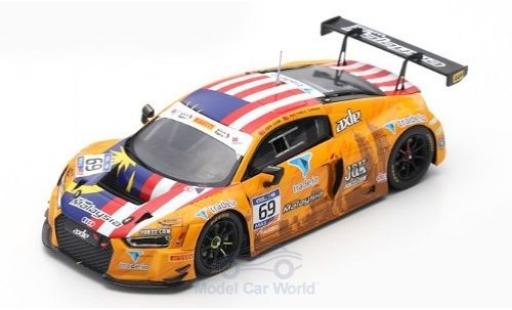 Diecast model cars Audi R8 gt LMS No.69 Axle Motorsport FIA Nations Cup Bahrain 2018 Team Malaysia Z.Low/M.Cheah 1/43 Spark