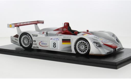 Diecast model cars Audi R8 LMP course No.8 24h Le Mans 2000 1/18 Spark