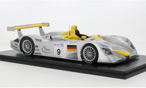 Diecast model cars Audi R8 LMP course No.9 24h Le Mans 2000 1/18 Spark