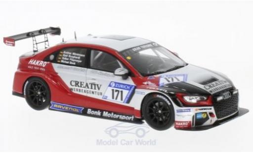 Diecast model cars Audi RS3 lms No.171 Bonk Motorsport 24h N&Atilde;&frac14;rburgring 2017 M.Bonk/V.Piepmeyer/A.Burghardt/A.M&Atilde;&para;ntmann 1/43 Spark