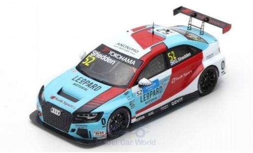 Diecast model cars Audi RS3 lms No.69 Leopard Racing Team Sport WTCR Marrakesh 2019 J-K.Vernay 1/43 Spark