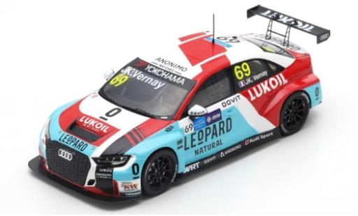 Diecast model cars Audi RS3 lms No.69 Lukoil WTCR Macau Guia Race 2018 J-K.Vernay 1/43 Spark