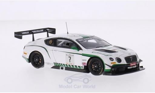 Diecast model cars Bentley Continental course GT3 No.7 M-Sport 24h Spa 2015 G.Smith/A.Meyrick/S.Kane 1/43 Spark
