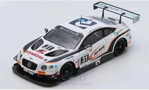 Diecast model cars Bentley Continental course GT3 RHD No.31 Team Parker Racing 24h Spa 2018 R.Smith/D.Pierce/A.Meyrick/S.Morris 1/43 Spark