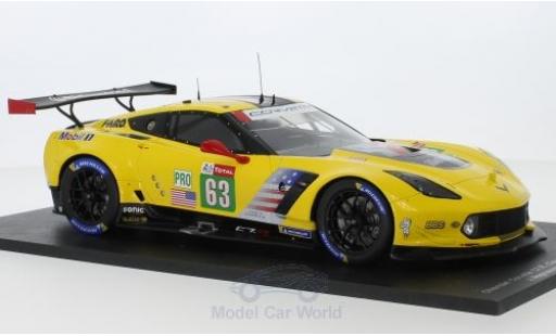 Diecast model cars Chevrolet Corvette Racing (.R) C7.R No.63 24h Le Mans 2018 J.Magnussen/A.Garcia/M.Rockenfeller 1/43 Spark