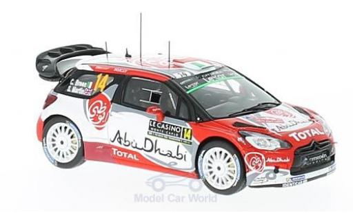 Diecast model cars DS Automobiles DS3 WRC Citroen No.14 Citroen Total Abu Dhabi WRT Rally Monte Carlo 2017 C.Breen/S.Martin 1/43 Spark