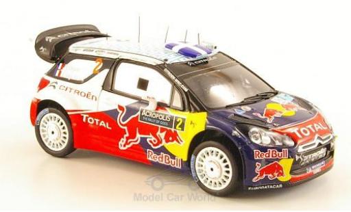 Diecast model cars DS Automobiles DS3 Racing Citroen WRC No.2 Citroen Red Bull Total WRC Rally Acropolis 2011 S.Ogier/J.Ingrassia 1/43 Spark
