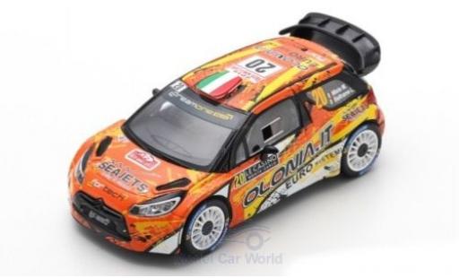 Diecast model cars DS Automobiles DS3 WRC Citroen No.20 DreamOne Racing Rally Monte Carlo 2019 M.Miele/L.Beltrame 1/43 Spark
