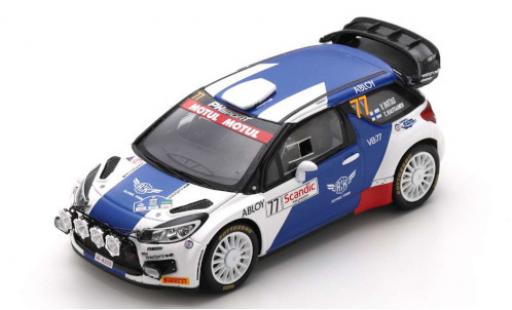 Diecast model cars DS Automobiles DS3 WRC Citroen No.77 PH Sport Arctic Lapland Rally 2020 V.Bottas/T.Rautiainen 1/43 Spark