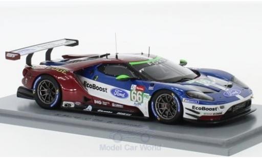 Diecast model cars Ford GT GTE No.66 Chip Ganassi Team UK 24h Le Mans 2018 S.M&Atilde;&frac14;cke/O.Pla/B.Johnson 1/43 Spark