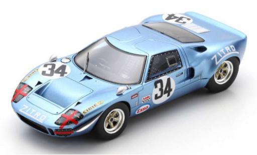 Diecast model cars Ford GT40 Mk I RHD No.34 1000km Monza 1969 J.-P.Hanrioud/D.Martin 1/43 Spark