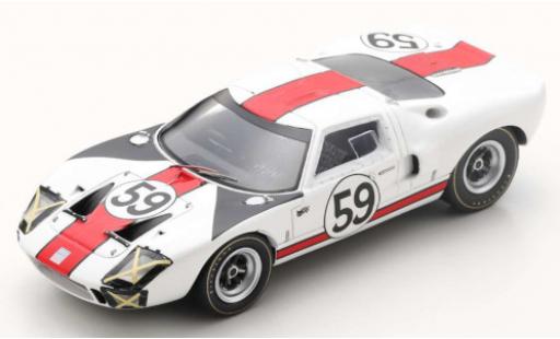Diecast model cars Ford GT40 Mk I RHD No.59 24h Le Mans 1966 S.Scott/P.Revson 1/43 Spark