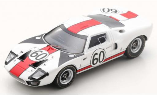 Diecast model cars Ford GT40 Mk I RHD No.60 24h Le Mans 1966 J.Ickx/J.Neerpasch 1/43 Spark