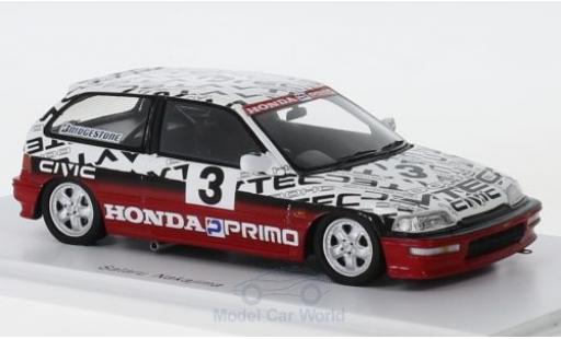 Diecast model cars Honda Civic Course (EF9) Gr. N RHD No.3 Suzuka Test 1990 S.Nakajima 1/43 Spark
