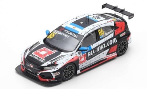 Diecast model cars Honda Civic Type R TCR No.86 M&Atilde;&frac14;nnich Motorsport ALL-INKL.-COM WTCR Marrakesh 2019 E.Guerrieri 1/43 Spark