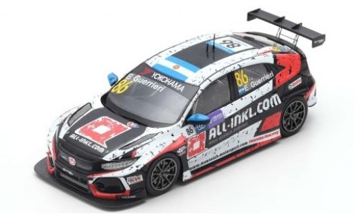 Diecast model cars Honda Civic Type R TCR No.86 WTCR Macau Guia Race 2018 E.Guerrieri 1/43 Spark