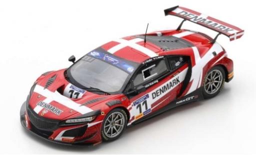 Diecast model cars Honda NSX GT3 No.11 Racing Team Denmark FIA Motorsport Games GT Cup Vallelunga 2019 J.M&Atilde;&para;ller/C.Nielsen 1/43 Spark