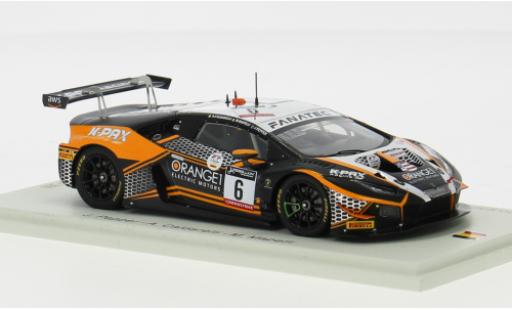 Diecast model cars Lamborghini Huracan GT3 Evo No.6 Orange 1 KPAX Racing 24h Spa 2022 1/43 Spark